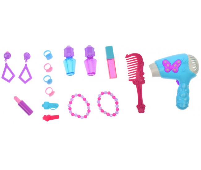 Set salon de frumusete cu uscator de par si 16 accesorii - K75288A