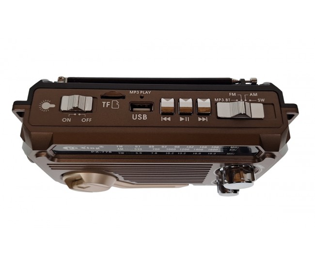 Radio MP3 Portabil Bluetooth, Incarcare solara, Lanterna, USB, TF, AUX, Maro - PX778BROWN