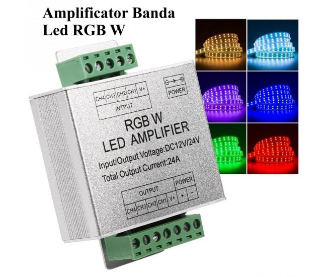 AMPLIFICATOR TENSIUNE BANDA LED RGB-W ,DC 12-24V / 24A