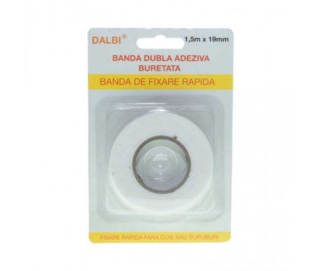 BANDA DUBLA SUPER ADEZIVA BURETATA 19MM X 1,5M