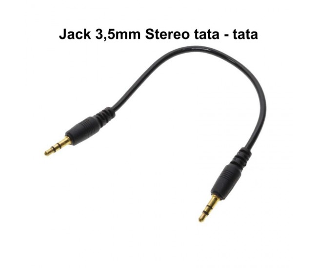 CABLU AUDIO JACK 3,5MM TATA - TATA / 20CM