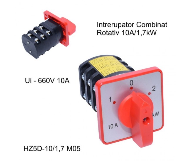 COMUTATOR CU CAME 1-0-2 / 3 PERECHI 10A/1,7KW