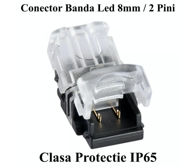 CONECTOR BANDA LED 8MM 2 PINI - 2 FIRE