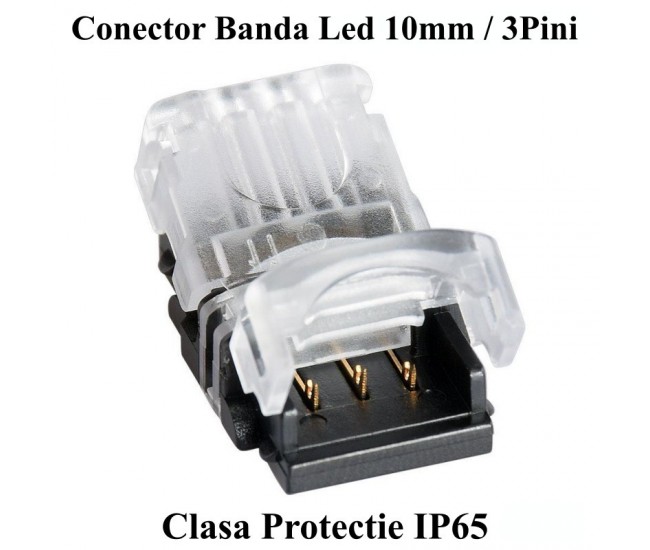 CONECTOR BANDA LED & RGB 10MM / 3 PINI - 3 FIRE