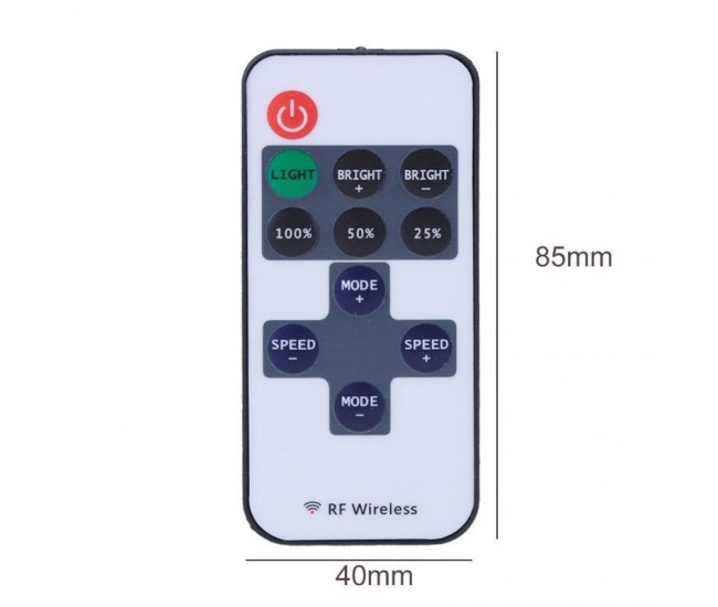 CONTROLER BANDA LED MONOCOLORA, RF WIRELESS 11TASTE