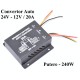 CONVERTOR AUTO DE TENSIUNE 24V-12V DC / 20A