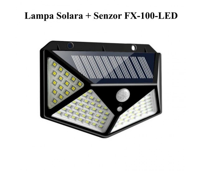 LAMPA DE PERETE SOLARA 100 LED + SENZOR