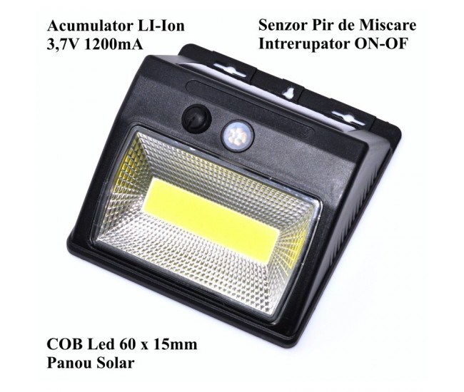 LAMPA DE PERETE SOLARA LED COB + SENZOR FA-566