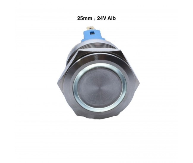 Push Buton 22mm / 24V Led Alb