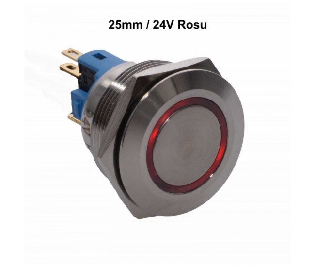 PUSH BUTON 25MM / 24V LED ROSU