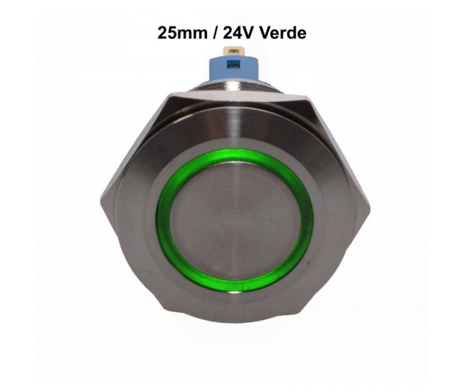 PUSH BUTON 25MM / 24V LED VERDE