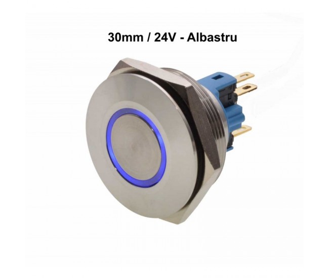 PUSH BUTON 30MM / 24V LED ALBASTRU