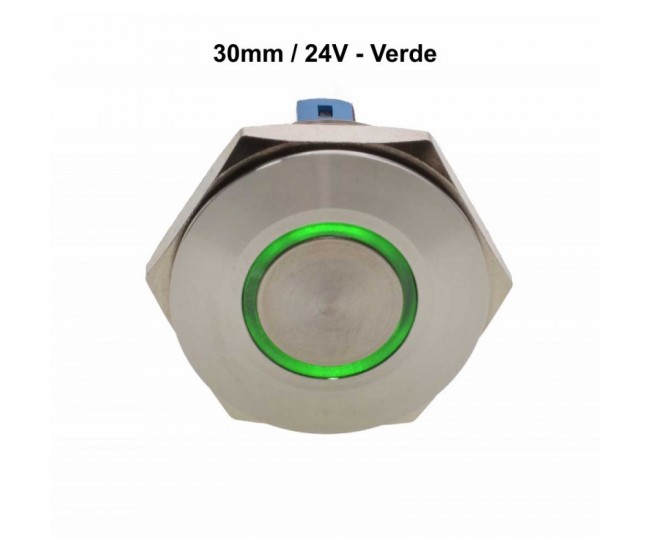 PUSH BUTON 30MM / 24V LED VERDE