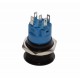 PUSH BUTON NEGRU 19MM / LED ALB