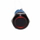 PUSH BUTON NEGRU 19MM / LED ROSU