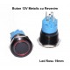 PUSH BUTON NEGRU 19MM / LED ROSU