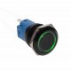 PUSH BUTON NEGRU 19MM / LED VERDE