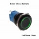 PUSH BUTON NEGRU 19MM / RETINERE CU LED VERDE