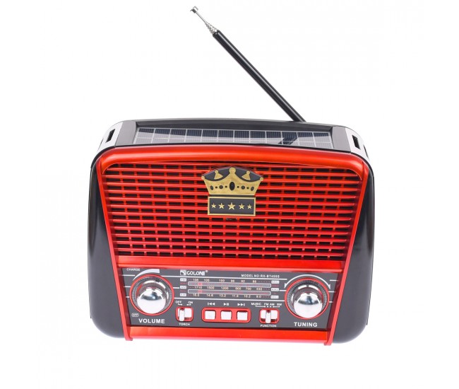 Radio MP3, cu putere solara, bluetooth, baterie reincarcabila, lanterna, sd, usb