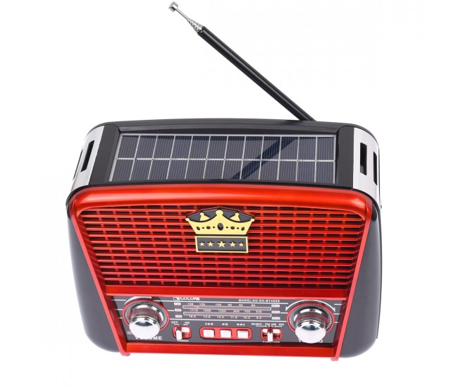 Radio MP3, cu putere solara, bluetooth, baterie reincarcabila, lanterna, sd, usb