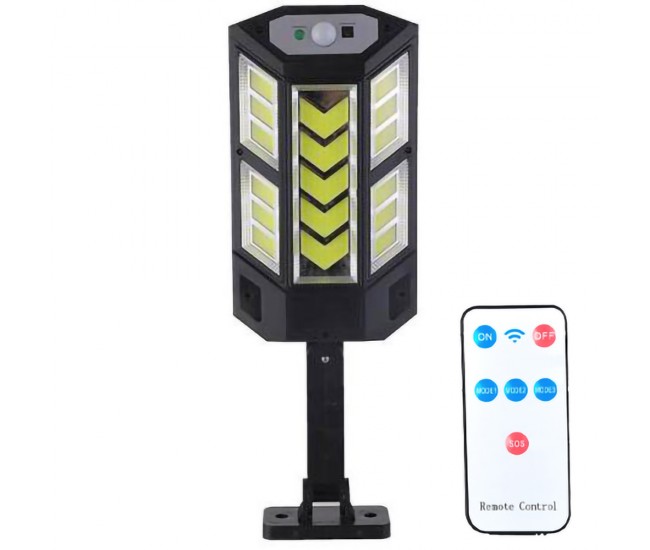 Lampa solara cu senzor de miscare si telecomanda, 249 Led COB, rezistenta la apa