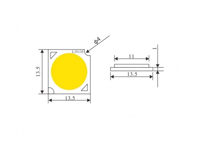 LED COB 13,5MM , PUTERE 10W