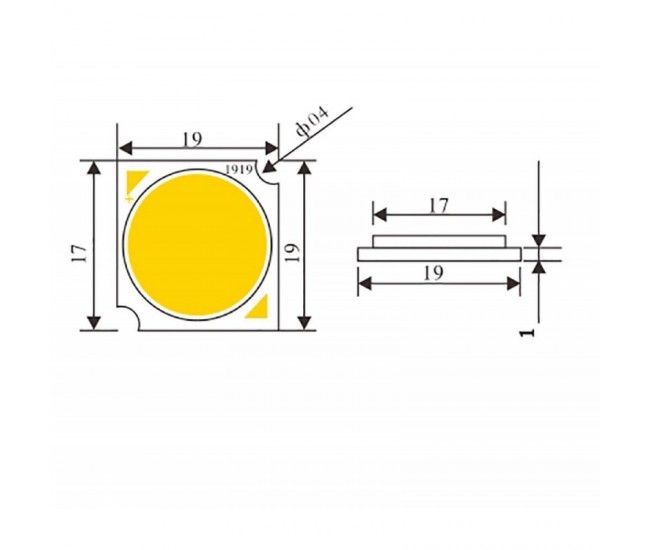 LED COB 19MM , PUTERE 15W