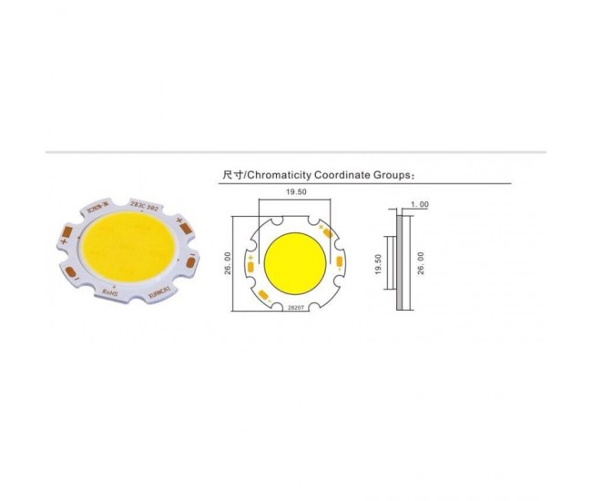 LED COB 26MM , PUTERE 10W