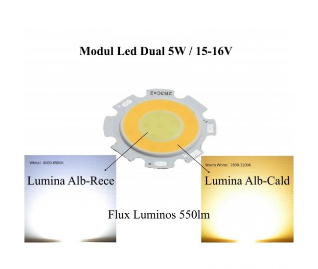 LED COB 28MM - 5W, LUMINA CALD/RECE