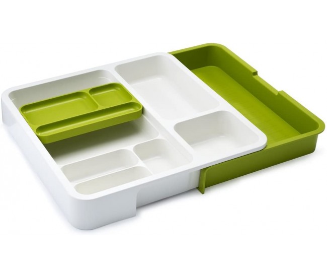 Organizator extensibil pentru sertar, din polipropilena, verde - 7023