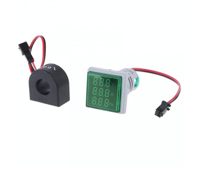 INDICATOR DIGITAL 3 IN 1 VERDE AC ,VOLTMETRU, AMPERMETRU, FRECVENTA