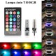 LED AUTO T10 RGB 5050 , 12V-W5W + TELECOMANDA