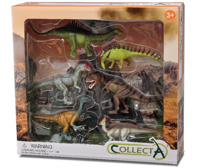 Set 6 figurine dinozauri pictate manual wb collecta