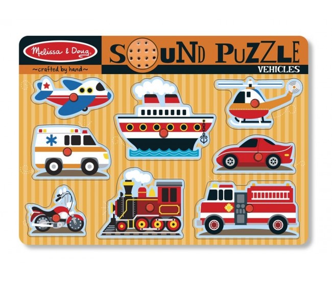 Puzzle cu sunete vehicule melissa and doug