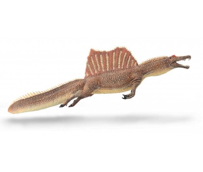 Figurina pictata manual dinozaur spinosaurus innotand cu mandibula mobila