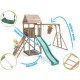 Complex de joaca frontierfort max cu monkey bars si 2 leagane, tobogan verde 2.9 m, dunster house