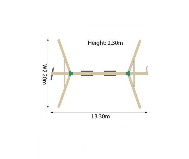 Complex de leagane cu cataratoare gibbon, pentru 4 copii, din lemn tratat, plum 27012