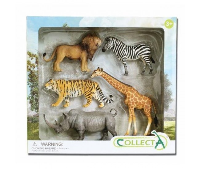 Set de 5 figurine pictate manual animale din savana africana