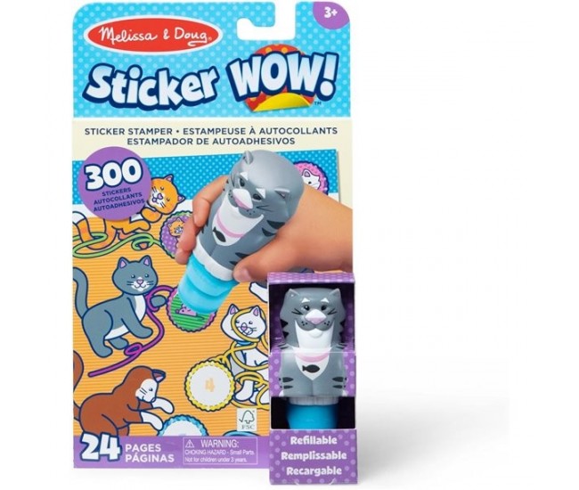 Activitati cu autocolante sticker wow pisica