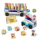 Camion cu remorca, 28 cuburi din lemn cu litere si 3 figurine paw patrol, patrula catelusilor