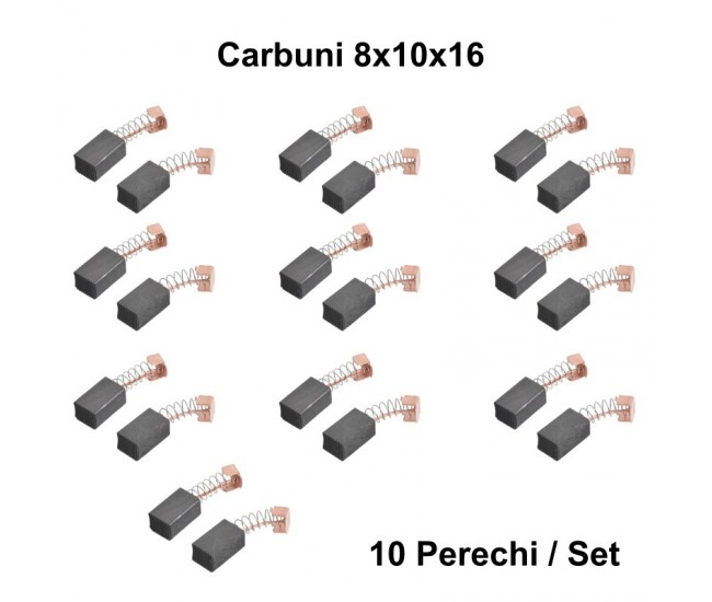 Perii Colectoare Carbuni 8x10x16 - A - 2 Canale / 10Set/Punga