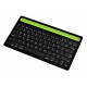 Tastatura Neagra Mini Slim cu Bluetooth si Suport Tableta & Telefon  / AS-199