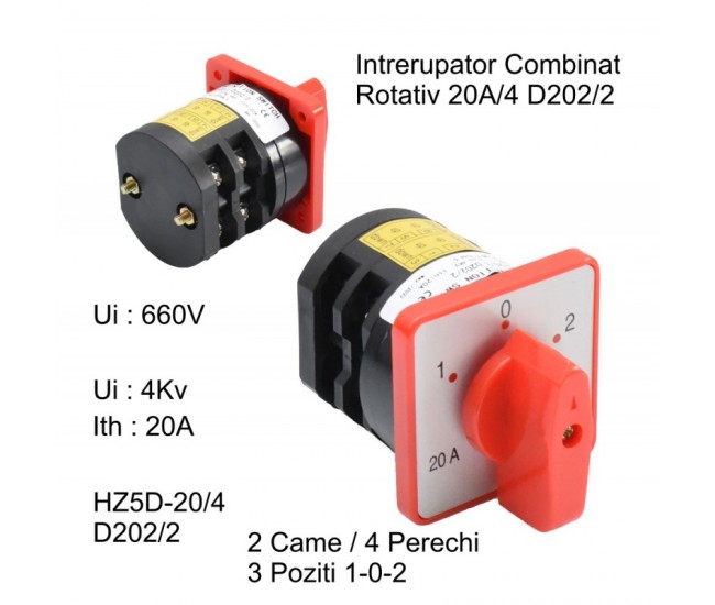 Comutator Rotativ 2 Came 1-0-2 / 20A - D202/2