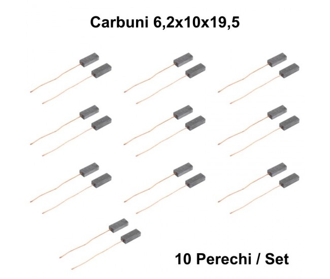 Perii Colectoare Carbuni 6,2x10x19,5 - Cu Fir / 10Set/Punga