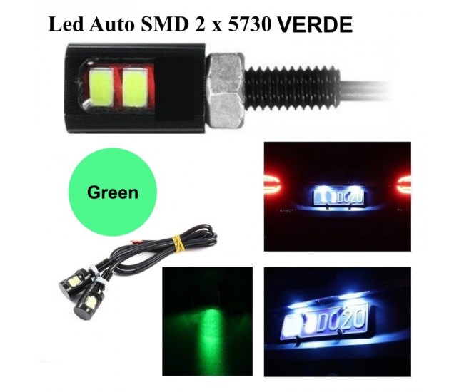 Led Auto 12mm / 12V / VERDE, 2 Buc/Set