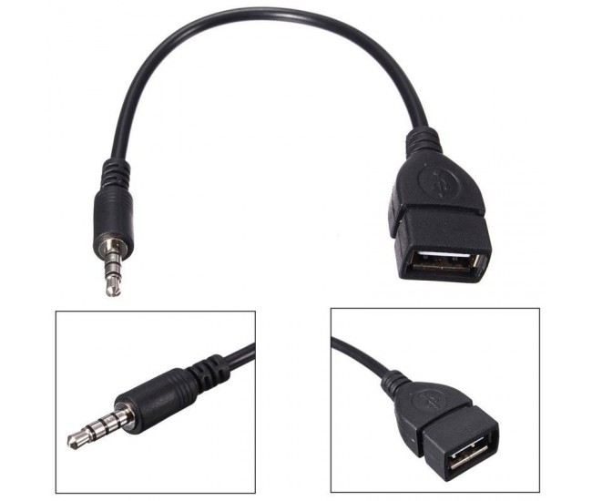 Cablu OTG Jack 3,5mm - USB Mama, 20Cm