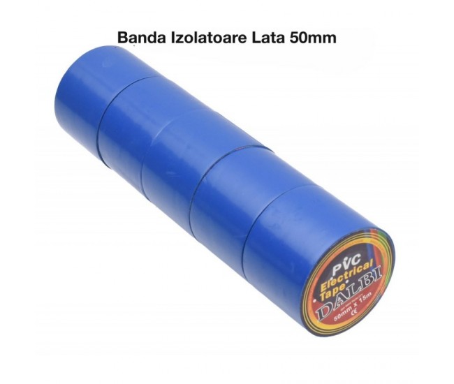 Banda Izolatoare Albastra din Pvc 50mm x 15m 5Buc/Set