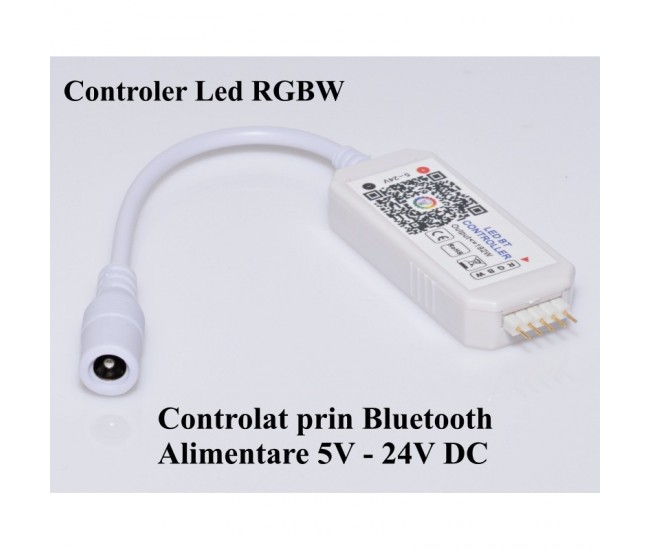 Mini Controler RGBW Led cu Bluetooth, 5-24V/4A