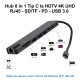 Hub Adaptor 8 in 1 Tip C la HDTV 4K UHD - PD - RJ45 - TF/SD -  USB 3.0