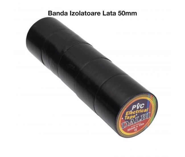 Banda Izolatoare Neagra din Pvc 50mm x 15m 5Buc/Set